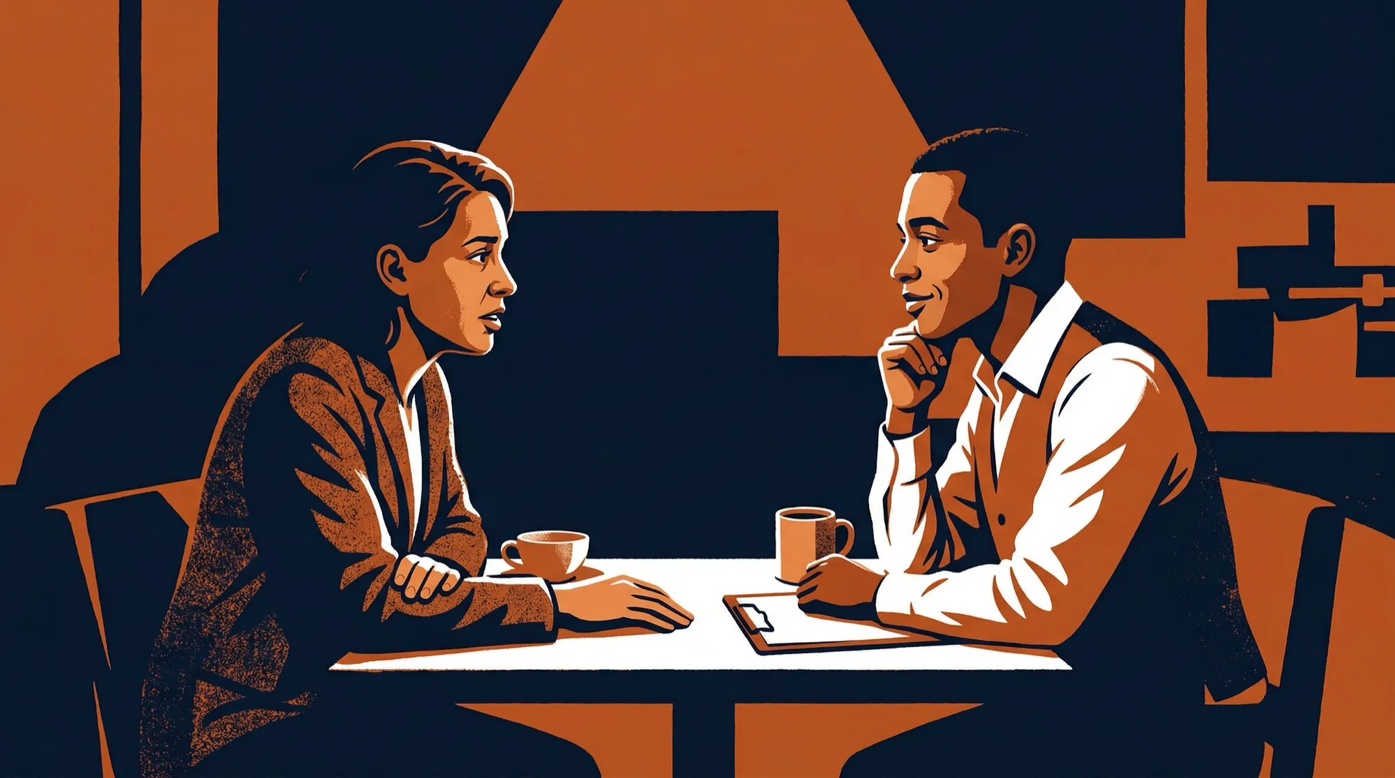 插图5：老板和客户面对面，真诚对话